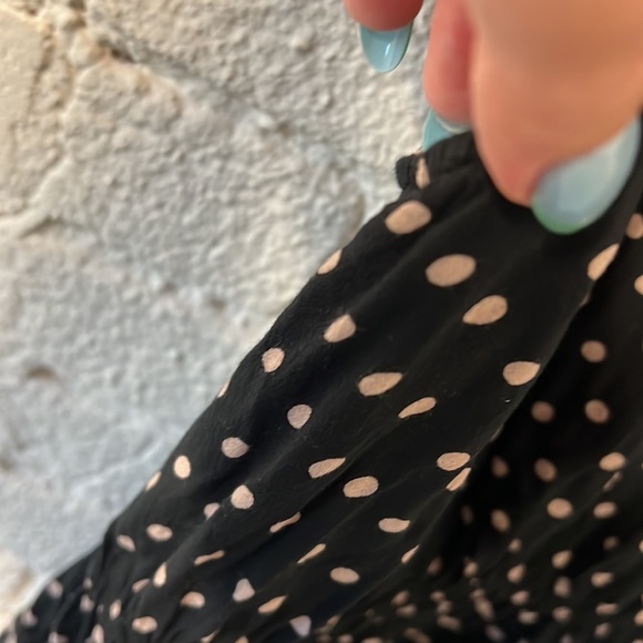 Lilka Anthropologie Black Lark Polka Dot Hi Lo Dress Size L - Picture 10 of 14